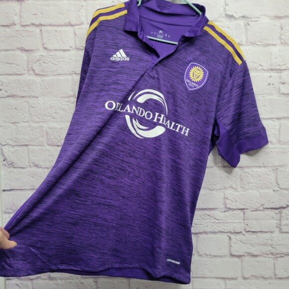 NEW Adidas Orlando City Home Soccer Polo Jersey Mens L Ricardo Kaka #10 Purple - Picture 3 of 10